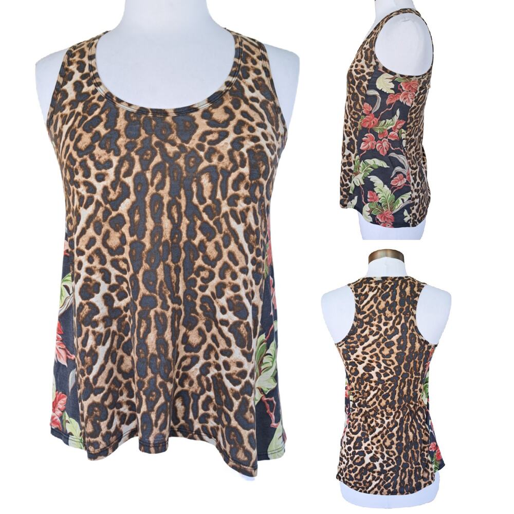 Ralph Lauren Denim & Supply Leopard Floral Print Tank Top Swingy Size XS